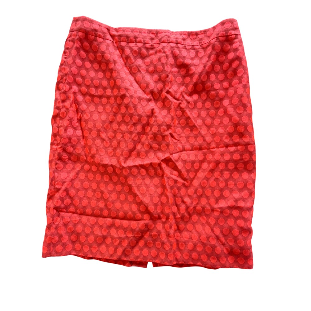 J.Crew The Pencil Skirt Womens 8 Pink Polka Dot Knee Length Lined Twill Workwear